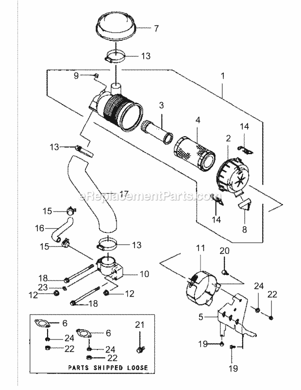 Fh680v-Bs29 Air Filter & Muffler Diagram and Parts List for M54-KW 53DB5DBW750 Cub Cadet Sprayer